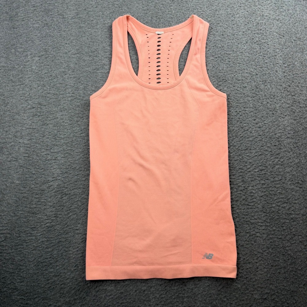 New Balance Racerback Tank Top Women's Small Coral Peach Laser Athletic Workout